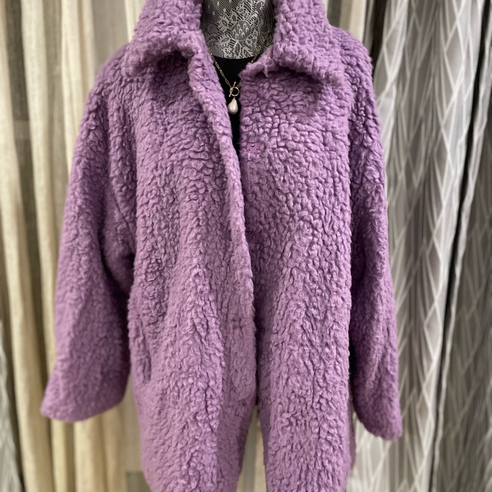 Cozy Purple Teddy Coat